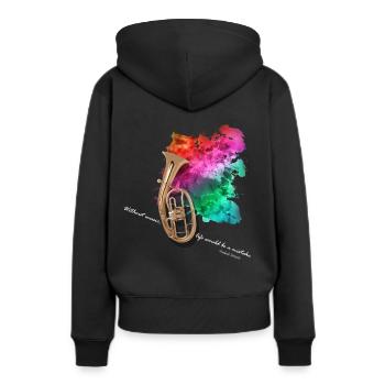 Tenor Horn - Sweat à capuche Premium bio Femme - noir - Dos - Julia (174cm)