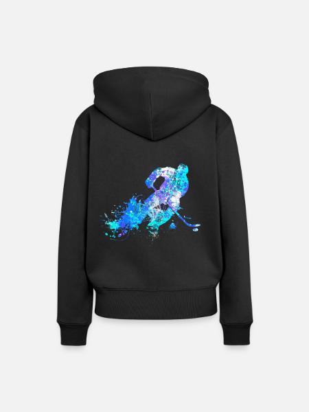 Hockey sur glace Hockey sur glace - Sweat à capuche Premium bio Femme - noir
