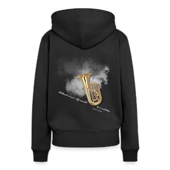 tuba musiker instrument - Sweat à capuche Premium bio Femme - noir - Dos - Julia (174cm)