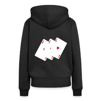 Cartes à jouer Ace - Sweat à capuche Premium bio Femme - noir - Dos - Julia (174cm)