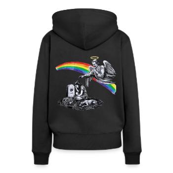 Papa disparu en deuil - Sweat à capuche Premium bio Femme - noir - Dos - Julia (174cm)