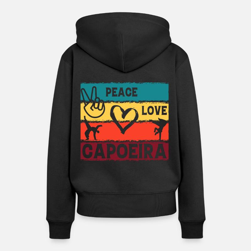 Paix Amour Capoeira - Sweat à capuche Premium bio Femme - noir