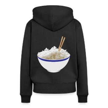 RIZ 'r - Sweat à capuche Premium bio Femme - noir - Dos - Julia (174cm)