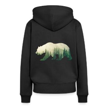 Ours Grizzly - Sweat à capuche Premium bio Femme - noir - Dos - Julia (174cm)