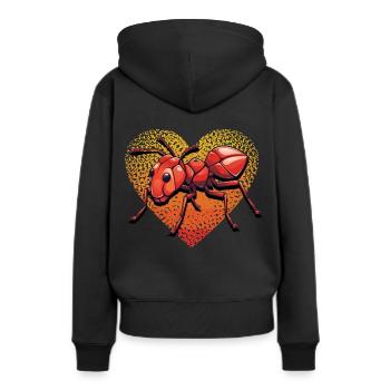 Ameise - Frauen Premium Bio Hoodie - Schwarz - Hinten - Julia (174cm)
