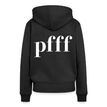 Drôle de chemise « pfff » - Sweat à capuche Premium bio Femme - noir - Dos - Julia (174cm)