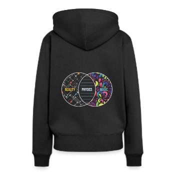 Physik wie Magie, aber echtes Geschenk - Frauen Premium Bio Hoodie - Schwarz - Hinten - Julia (174cm)