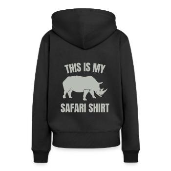 Dies ist mein Safari-Shirt - Frauen Premium Bio Hoodie - Schwarz - Hinten - Julia (174cm)