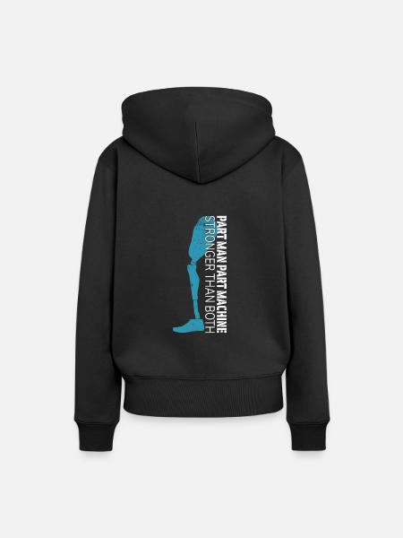 Teil Mensch Teil Maschine - Frauen Premium Bio Hoodie - Schwarz