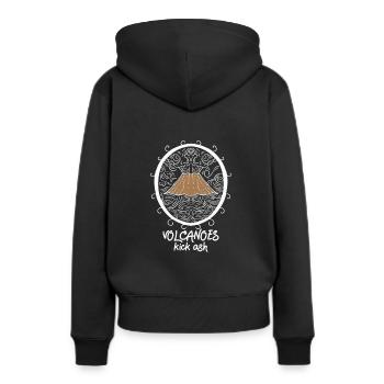 Vulkane treten Asche - Frauen Premium Bio Hoodie - Schwarz - Hinten - Julia (174cm)