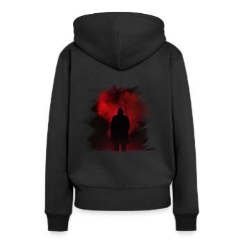 PYRO Master - Sweat à capuche Premium bio Femme - noir - Dos - Julia (174cm)