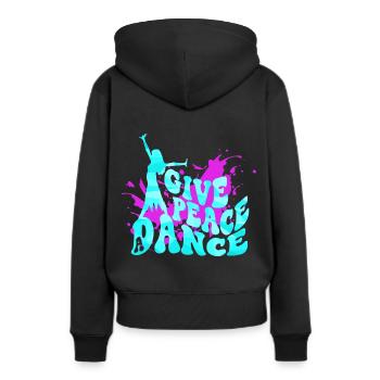 Give Peace a Dance Ballett und Tanz Geschenk - Frauen Premium Bio Hoodie - Schwarz - Hinten - Julia (174cm)