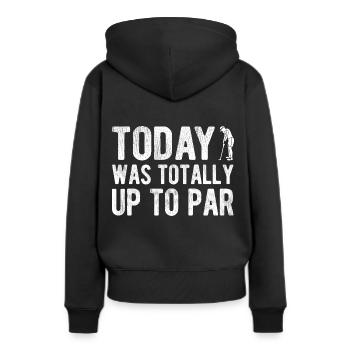 Golfplatz zum Golfen Golf - Frauen Premium Bio Hoodie - Schwarz - Hinten - Julia (174cm)