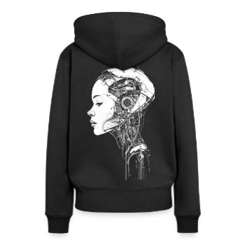 Assemblage Android - Sweat à capuche Premium bio Femme - noir - Dos - Julia (174cm)
