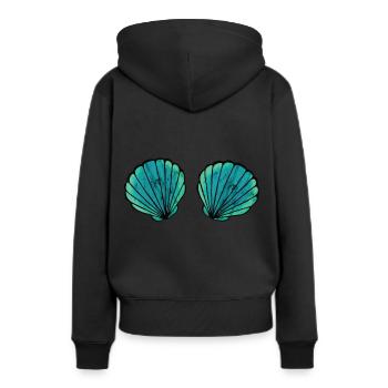 coquillages - Sweat à capuche Premium bio Femme - noir - Dos - Julia (174cm)