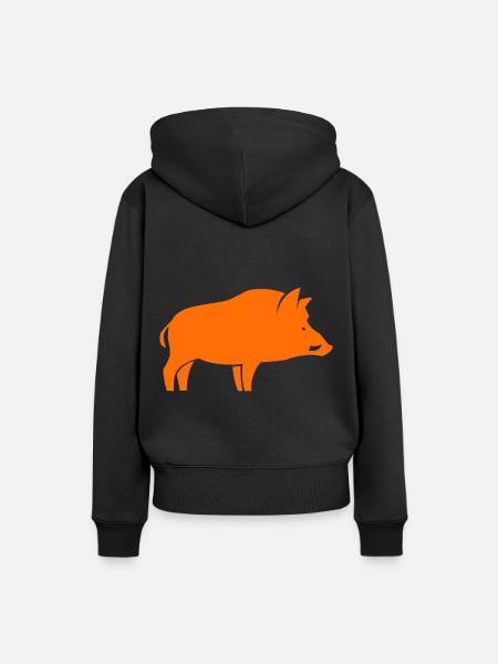 Wildschweinjäger - Frauen Premium Bio Hoodie - Schwarz