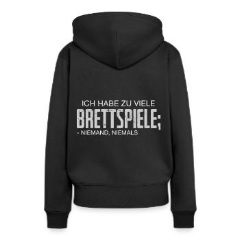 Brettspiele Brettspiel Spieleabend - Frauen Premium Bio Hoodie - Schwarz - Hinten - Julia (174cm)