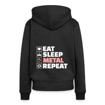 Eat sleep heavy metal repeat - Women’s Premium Organic Hoodie - black - Back - Julia (174cm)