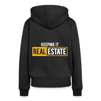 Immobilien-Händler Für Immobilien-Makler - Frauen Premium Bio Hoodie - Schwarz - Hinten - Julia (174cm)