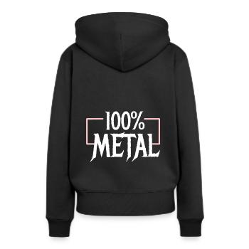 100 Heavy Metal - Frauen Premium Bio Hoodie - Schwarz - Hinten - Julia (174cm)
