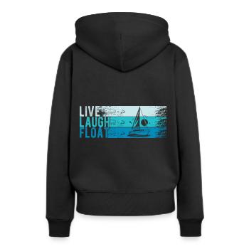 Segelboot Kapitän Spruch Zum Segeln - Frauen Premium Bio Hoodie - Schwarz - Hinten - Julia (174cm)