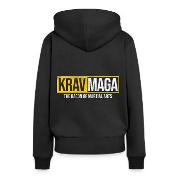 Israelischer Kampfsport Krav Maga - Frauen Premium Bio Hoodie - Schwarz - Hinten - Julia (174cm)