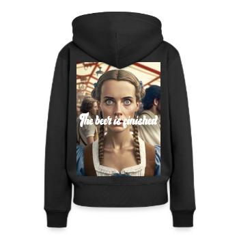 THE BEER IS FINISHED - Women’s Premium Organic Hoodie - black - Back - Julia (174cm)