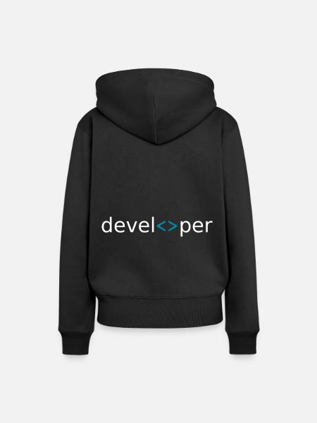 developer - Frauen Premium Bio Hoodie - Schwarz