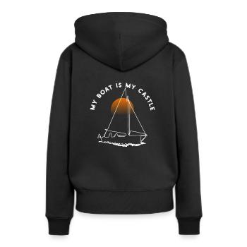 Mon bateau est mon bateau bateau bateau bateau - Sweat à capuche Premium bio Femme - noir - Dos - Julia (174cm)