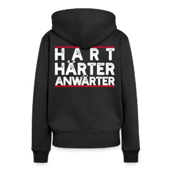 Hart Härter Anwärter Berufsanfänger - Frauen Premium Bio Hoodie - Schwarz - Hinten - Julia (174cm)