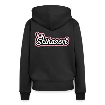 Skihaserl Ski Hase Skihase Skifahrer - Frauen Premium Bio Hoodie - Schwarz - Hinten - Julia (174cm)