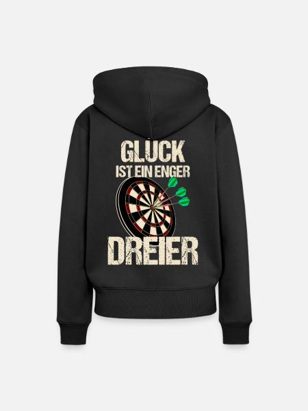 Funny luck is a tight three dart saying - Women’s Premium Organic Hoodie - black
