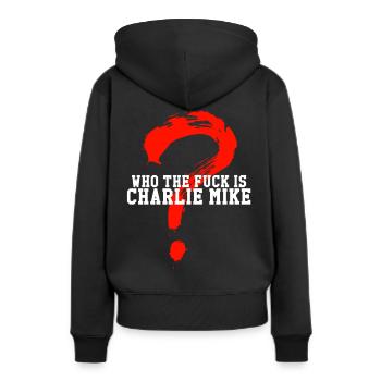 IPSC Charlie Mike - Sweat à capuche Premium bio Femme - noir - Dos - Julia (174cm)