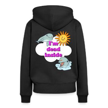 i am dead inside - Sweat à capuche Premium bio Femme - noir - Dos - Julia (174cm)