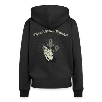 Fortis Fortuna Adiuvat Fortes Fortuna Adiuvat - Frauen Premium Bio Hoodie - Schwarz - Hinten - Julia (174cm)