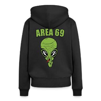 Zone 69 - Sweat à capuche Premium bio Femme - noir - Dos - Julia (174cm)