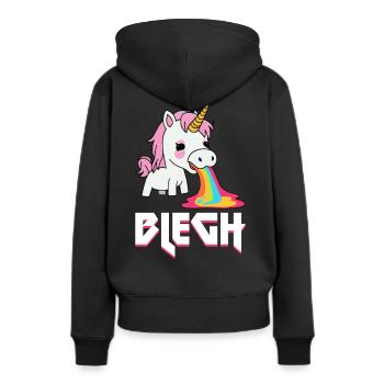 Blegh Heavy Metal Metalcore Licorne - Sweat à capuche Premium bio Femme - noir - Dos - Julia (174cm)