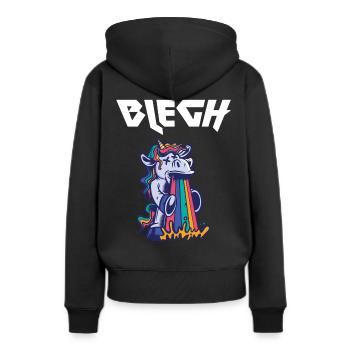 Blegh Heavy Metal Metalcore Licorne - Sweat à capuche Premium bio Femme - noir - Dos - Julia (174cm)