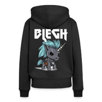 Licorne Heavy Metal Metalcore de Blegh - Sweat à capuche Premium bio Femme - noir - Dos - Julia (174cm)