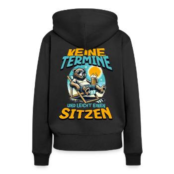 No appointments and easy to sit a raccoon - Women’s Premium Organic Hoodie - black - Back - Julia (174cm)