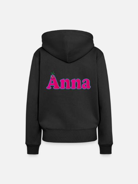 Vorname Anna - Frauen Premium Bio Hoodie - Schwarz