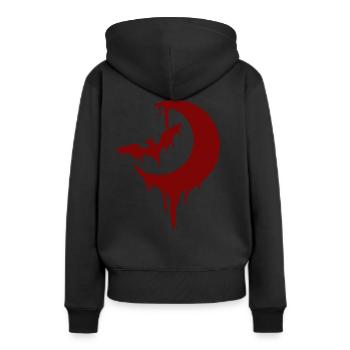 flying bat and moon - Women’s Premium Organic Hoodie - black - Back - Julia (174cm)