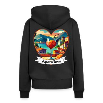 Love Urlaub Drink Sommer Urlaub Liebe Traum Shirt - Frauen Premium Bio Hoodie - Schwarz - Hinten - Julia (174cm)