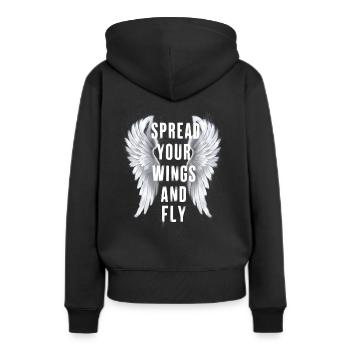 Déployez vos ailes et faites voler Angel Angelwings Wings - Sweat à capuche Premium bio Femme - noir - Dos - Julia (174cm)