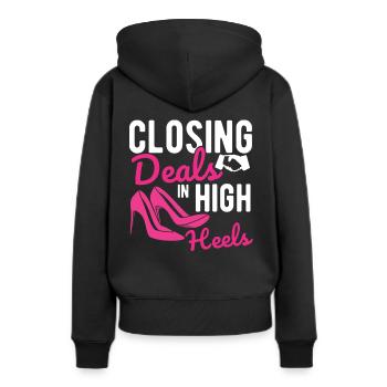 Immobilien-Händler Für Immobilien-Makler - Frauen Premium Bio Hoodie - Schwarz - Hinten - Julia (174cm)
