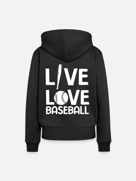 Baseball - Frauen Premium Bio Hoodie - Schwarz