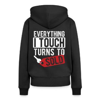 Immobilien-Händler Für Immobilien-Makler - Frauen Premium Bio Hoodie - Schwarz - Hinten - Julia (174cm)