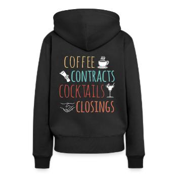 Immobilien-Händler Für Immobilien-Makler - Frauen Premium Bio Hoodie - Schwarz - Hinten - Julia (174cm)