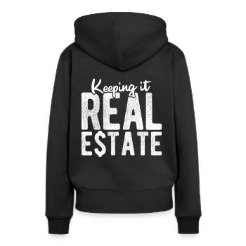 Immobilien-Händler Für Immobilien-Makler - Frauen Premium Bio Hoodie - Schwarz - Hinten - Julia (174cm)