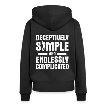 Golfplatz zum Golfen Golf - Frauen Premium Bio Hoodie - Schwarz - Hinten - Julia (174cm)